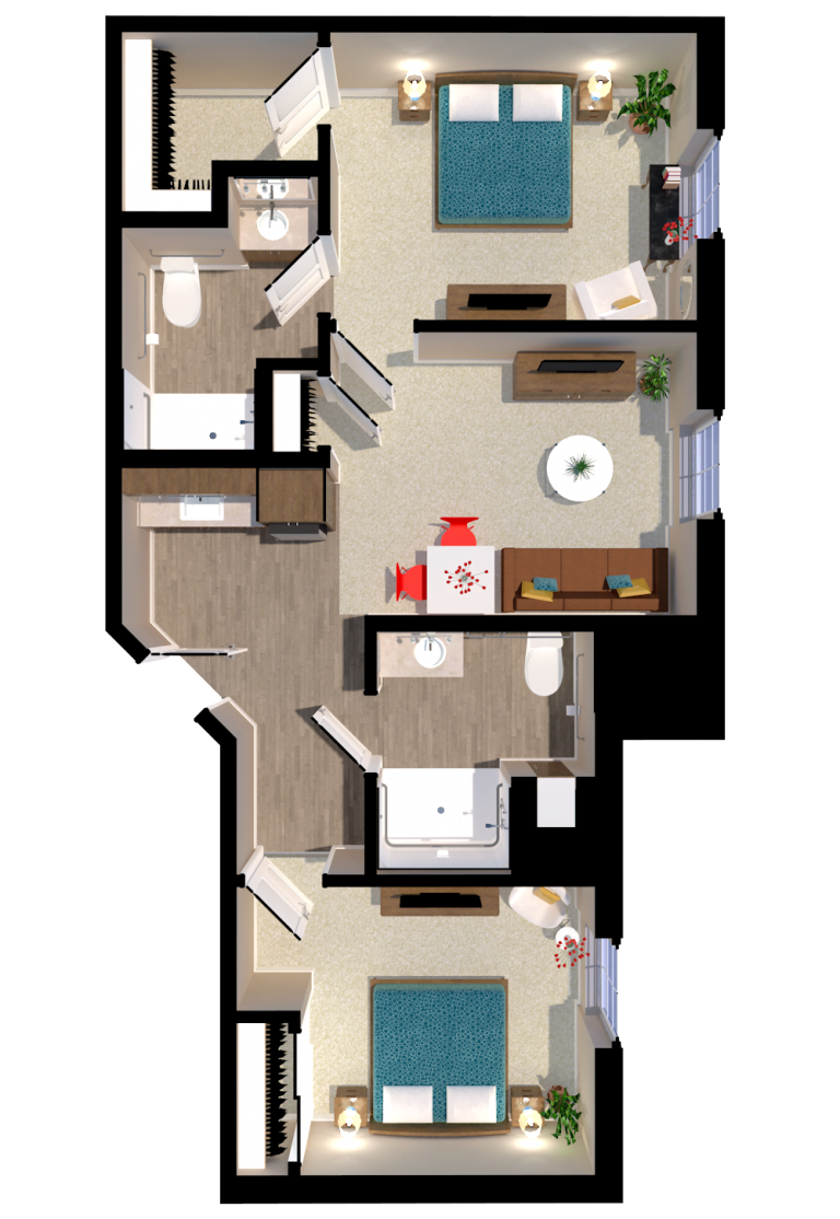 Kingfisher II-Floor Plan-Sunscape Boca Raton