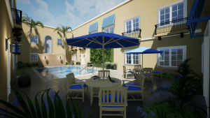 Senior Living Community Grand Opening Thursday May 4 | Sunscape Boca Raton Rendering-Pool and Patio-Sunscape Boca Raton