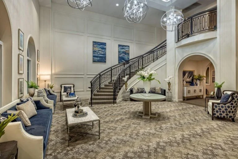 Luxury senior living lobby at Sunscape Boca Raton