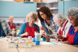 Seniors Painting_Boca Raton Assisted Living