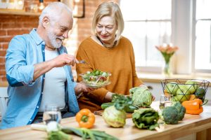 Senior Couple Preparing Healthy Food_How to Promote Brain Health