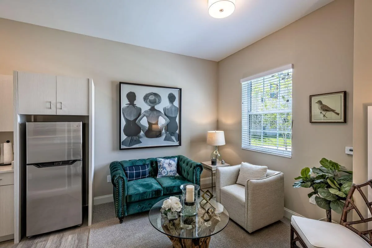 Boca Raton Senior Living Apartment Living Room