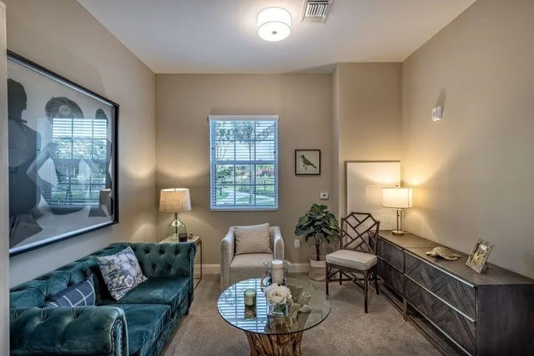 Boca Raton Senior Living Apartment Living Room