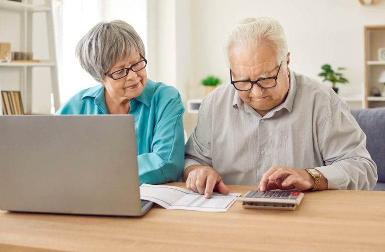 Senior couple navigating their finances