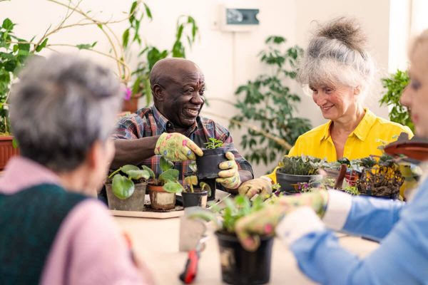 older adults gardening